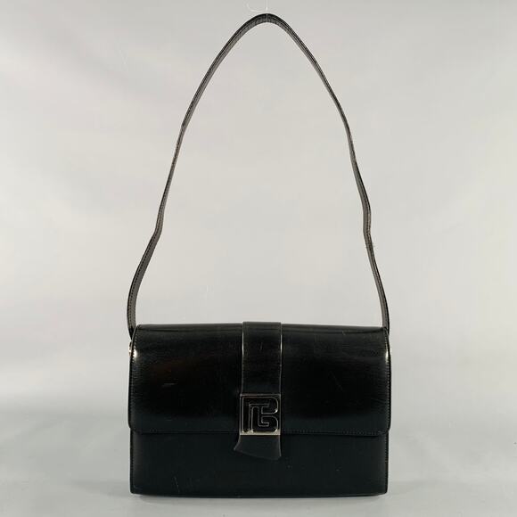 PIERRE BALMAIN Black Silver Leather Shoulder Bag Handbag - Picture 1 of 13
